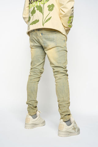 PHEELINGS SURVIVED SKINNY DENIM (MEDIUM BLUE/GREEN)