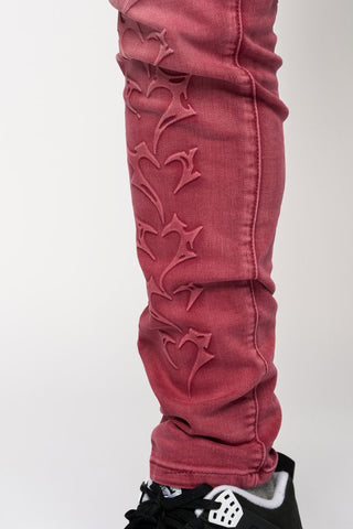 PHEELINGS SHATTERED HEARTS SKINNY DENIM (Burgundy)