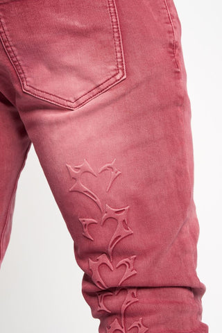 PHEELINGS SHATTERED HEARTS SKINNY DENIM (Burgundy)