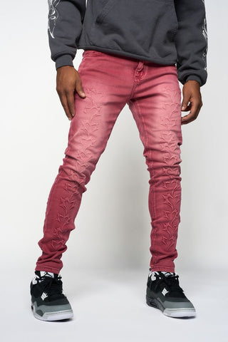 PHEELINGS SHATTERED HEARTS SKINNY DENIM (Burgundy)