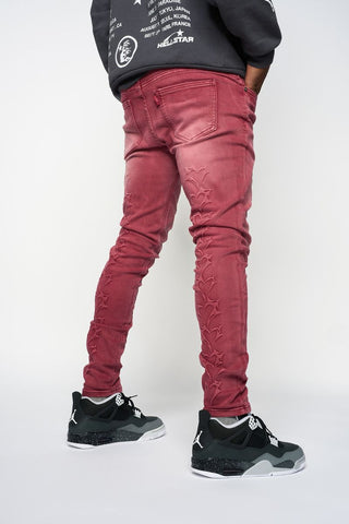 PHEELINGS SHATTERED HEARTS SKINNY DENIM (Burgundy)