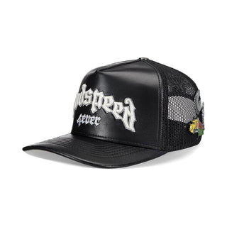 GODSPEED FOREVER PREMIUM LEATHER TRUCKER HAT (Black)