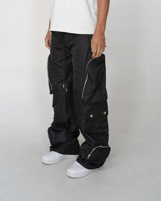 EPTM BAGGY MOON ZIP CARGO PANTS (BLACK)