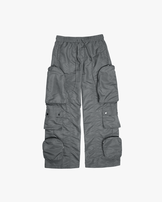 EPTM BAGGY MOON ZIP CARGO PANTS (Grey)