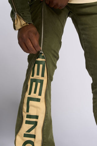 PHEELINGS WITHDRAWN STACKED DENIM (OLIVE)