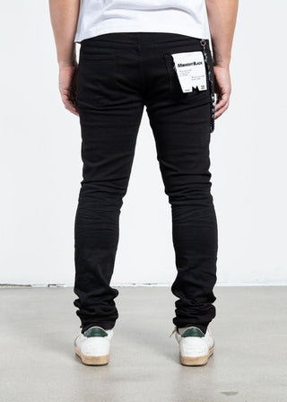 Midnight Black “Onyx Chain” Skinny Jean (distressed)
