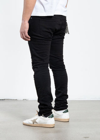 Midnight Black “Onyx Chain” Skinny Jean (distressed)