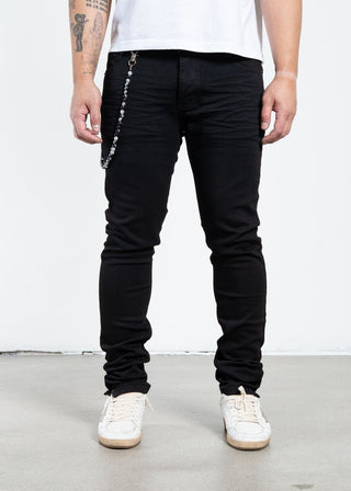 Midnight Black “Onyx Chain” Skinny Jean (No Distressed)