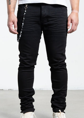 Midnight Black “Onyx Chain” Skinny Jean (No Distressed)