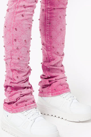 GUAPI Vintage Pink Embellished Denim (Vintage Pink)
