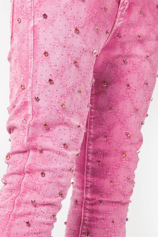 GUAPI Vintage Pink Embellished Denim (Vintage Pink)