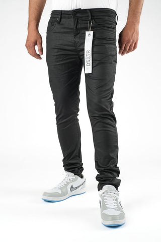 DZTR BLACK WAX STRETCH PANTS