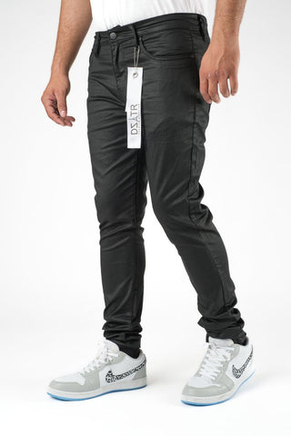 DZTR BLACK WAX STRETCH PANTS