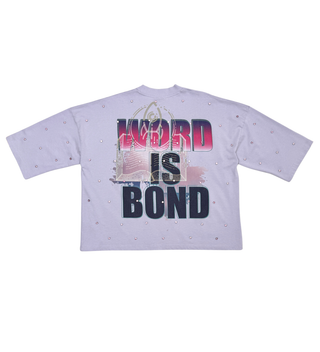Stray wide & crop fit w/ 3/4 sleeve tshirt (LILAC)