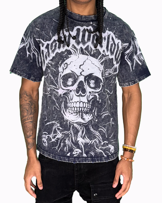 Chasin Worldwide Skull T-Shirt (MINERAL WASH NAVY)