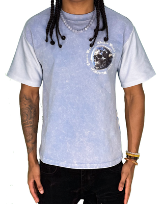 Chasin Worldwide Astro Skull T-Shirt (ACID WASH LT BLUE)