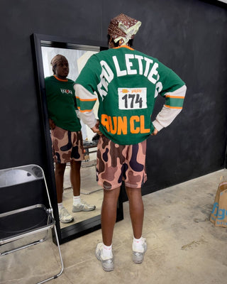 Red Letters Camo Mesh Shorts - Mud