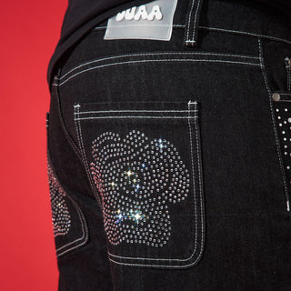 DUAA VICTORIOUS BLACK DENIM SHORT