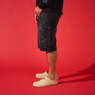 DUAA SUPPLICATION STONE BLACK DENIM SHORT