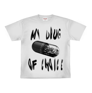 RICH DEAD IDOLS MONEY IS MY DRUG OF CHOICE TEE WHITE