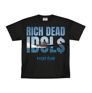 RICH DEAD IDOLS YACHT CLUB HEAVYWEIGHT TEE BLACK