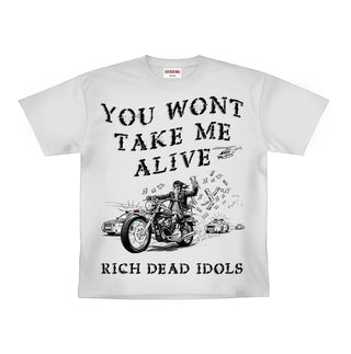 RICH DEAD IDOLS HIGH SPEED CHASE HEAVYWEIGHT TEE WHITE