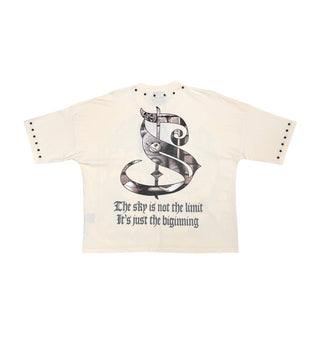 Stray wide & crop fit tee (NATURAL)