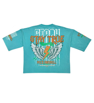 Stray 3/4 sleeve tee (TEAL)