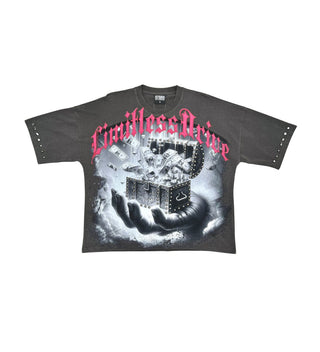 Stray wide & crop fit tee (Charcoal)