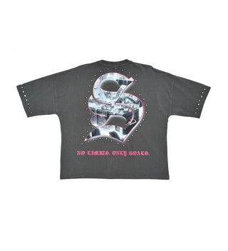 Stray wide & crop fit tee (Charcoal)