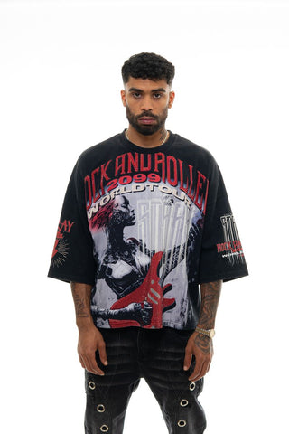 Stray 3/4 sleeve tee (BLACK)