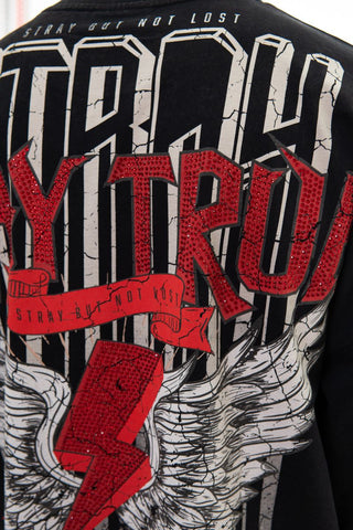 Stray 3/4 sleeve tee (BLACK)