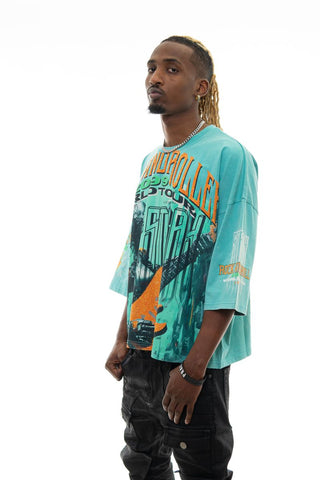 Stray 3/4 sleeve tee (TEAL)