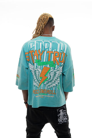Stray 3/4 sleeve tee (TEAL)