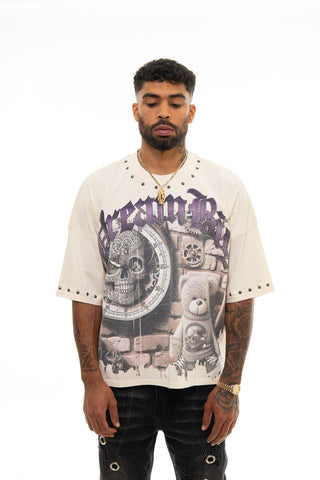Stray wide & crop fit tee (NATURAL)