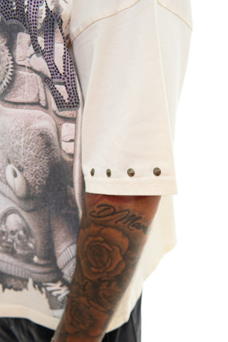 Stray wide & crop fit tee (NATURAL)