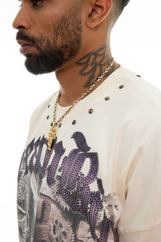 Stray wide & crop fit tee (NATURAL)