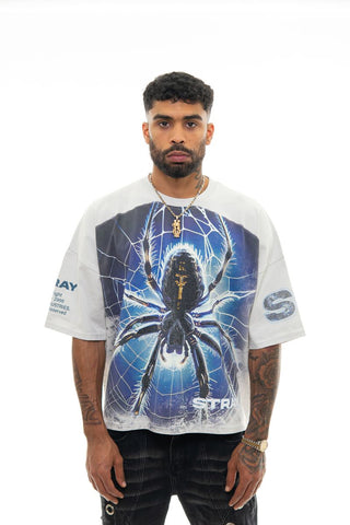 Stray wide & crop fit tee (LIGHT GREY)