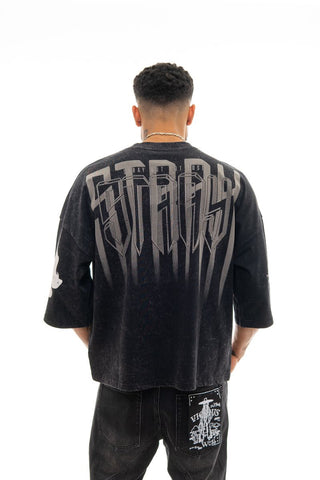 Stray 3/4 sleeve tee (BLACK)