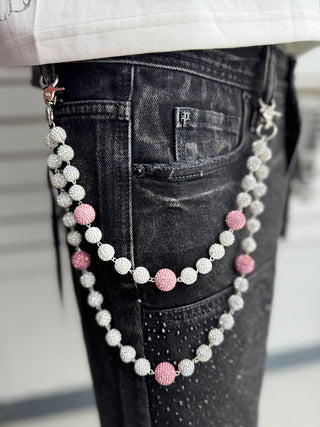 DRUNZ WHTE PINK POCKET CHAIN
