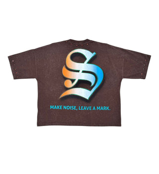 Stray Live loud wide & crop fit tee (Brown)