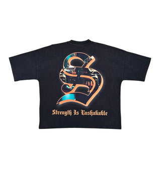 Stray Stay solid wide & crop fit tee (Black)