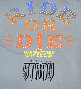 Stray Stray ride or die 3/4 sleeve tee (Light Grey)