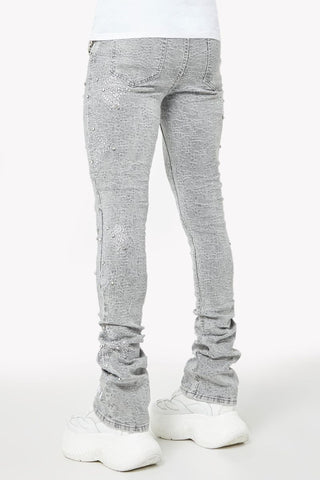GUAPI Smoke Grey Distressed Cross Denim