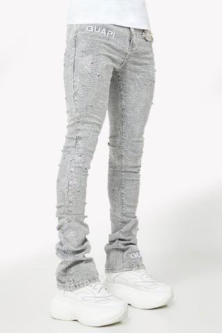 GUAPI Smoke Grey Distressed Cross Denim