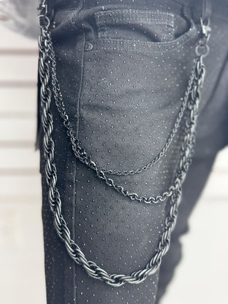 DRUNZ 3 LAYER BLK WALLET CHAIN
