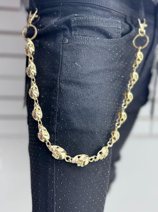 DRUNZ GOLD SKULL WALLET CHAIN