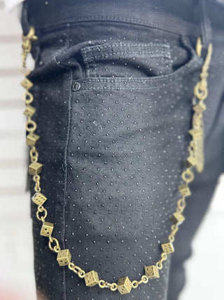 DRUNZ GOLD DICE WALLET CHAIN