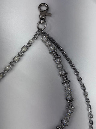 DRUNZ SILVER W WHITE 3 LAYER WALLET CHAIN