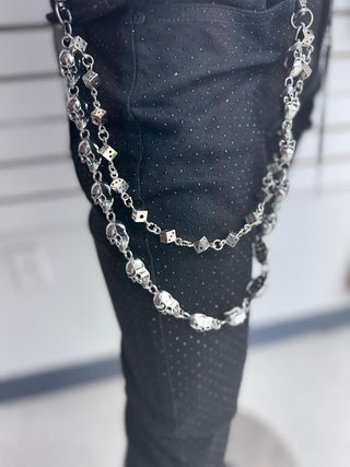 DRUNZ DICE AND SKELETON HEAD WALLET CHAIN